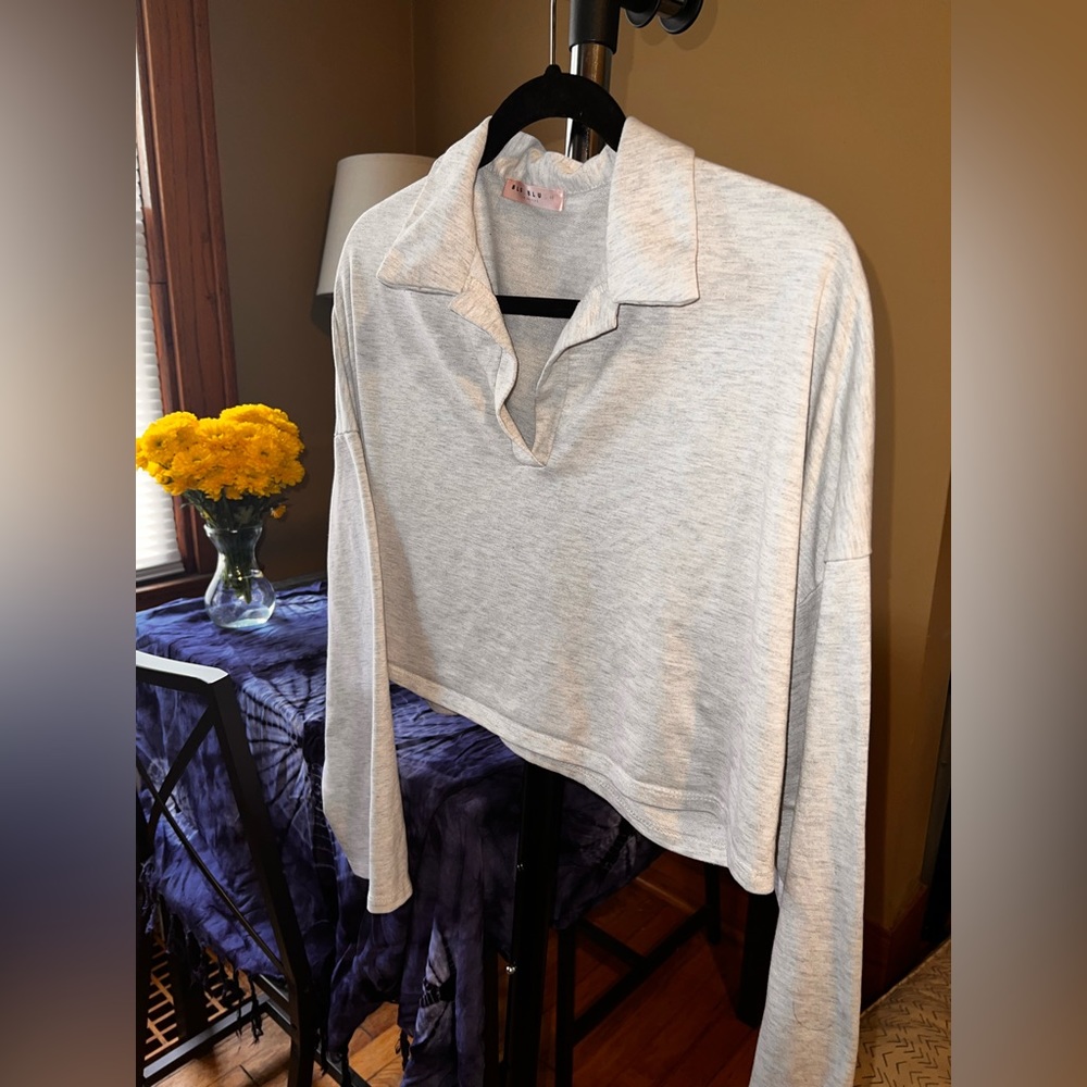 Heather Grey Crop